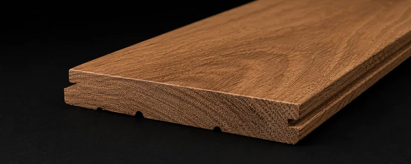 Solid hardwood plank cross-section