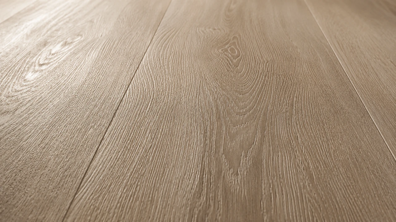 Extreme close-up of embossed-in-register wood grain on a Gold Select Elite plank