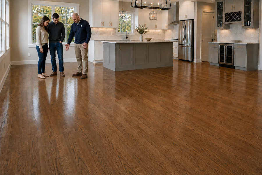 Finished seamless floor in an empty room