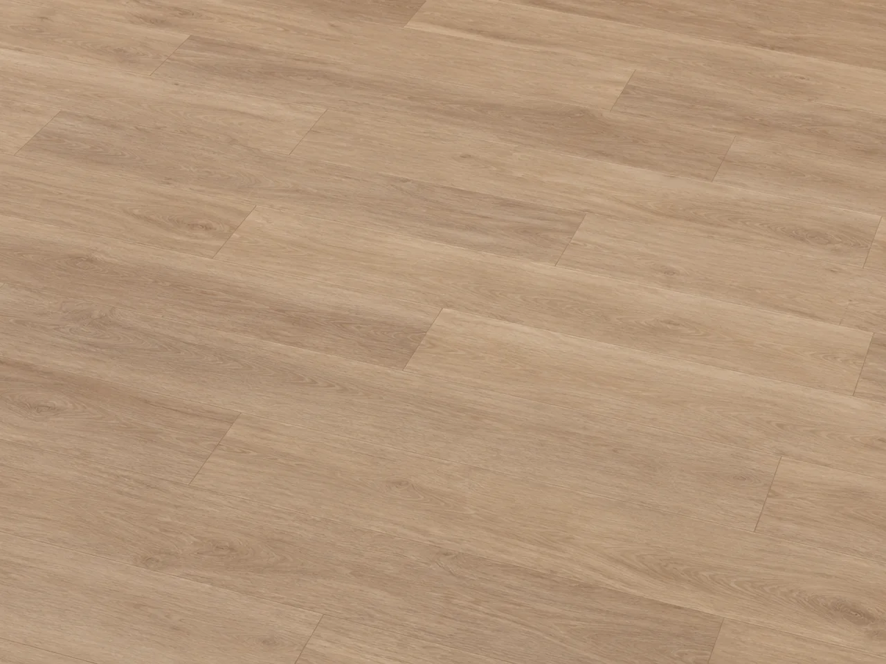 Close-up of standard embossed surface texture on light-oak luxury vinyl plank